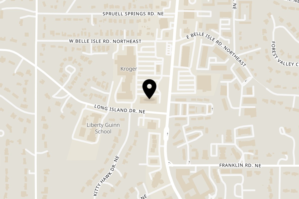 Map showing the location of Polanco Taqueria on 4920 Roswell Rd Suite 47 in Atlanta
